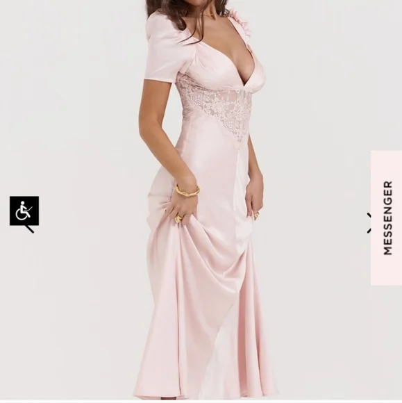 House of CB Pink Lace Detail Dress - Picture 3 of 7